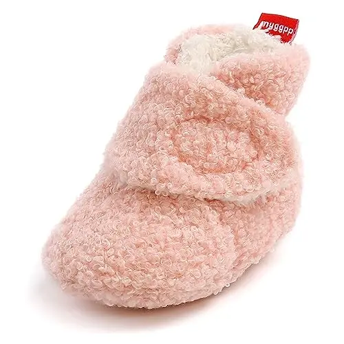 QWZban Baby Booties Infant Newborn Boys Girls Slippers Warm Crib Sock Shoes Indoor First Walkers Prewalker - 1