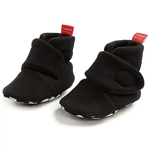 QWZban Baby Booties Infant Newborn Boys Girls Slippers Warm Crib Sock Shoes Indoor First Walkers Prewalker - 1