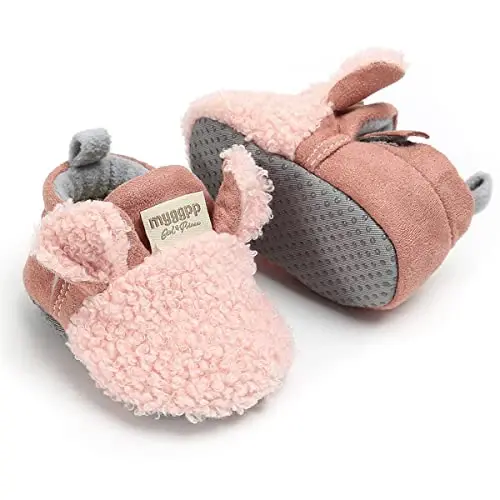 QWZban Baby Booties Infant Newborn Boys Girls Slippers Warm Crib Sock Shoes Indoor First Walkers Prewalker - 5