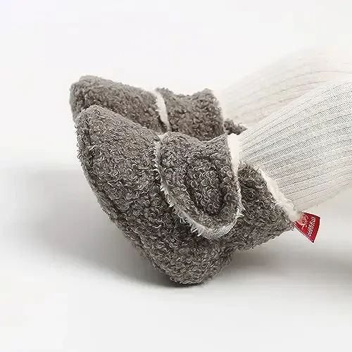 QWZban Baby Booties Infant Newborn Boys Girls Slippers Warm Crib Sock Shoes Indoor First Walkers Prewalker - 4