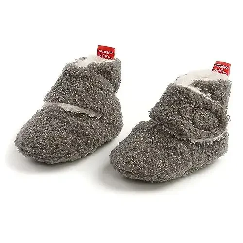 QWZban Baby Booties Infant Newborn Boys Girls Slippers Warm Crib Sock Shoes Indoor First Walkers Prewalker - 5