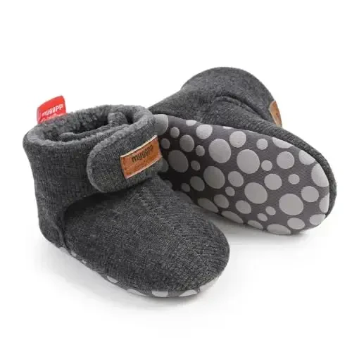 QWZban Baby Booties Infant Newborn Boys Girls Slippers Warm Crib Sock Shoes Indoor First Walkers Prewalker - 1