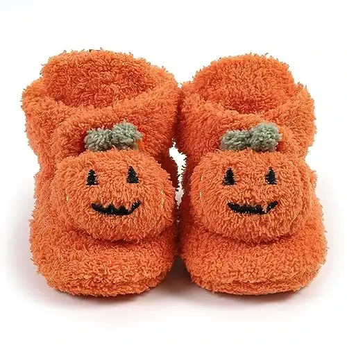 QWZban Baby Booties Infant Newborn Boys Girls Slippers Warm Crib Sock Shoes Indoor First Walkers Prewalker - 4