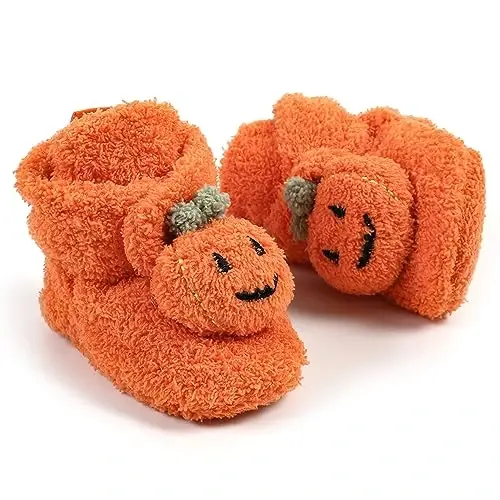 QWZban Baby Booties Infant Newborn Boys Girls Slippers Warm Crib Sock Shoes Indoor First Walkers Prewalker - 6