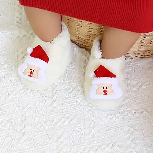QWZban Baby Booties Infant Newborn Boys Girls Slippers Warm Crib Sock Shoes Indoor First Walkers Prewalker - QWZBAN (1)
