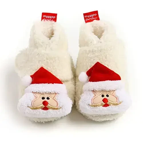QWZban Baby Booties Infant Newborn Boys Girls Slippers Warm Crib Sock Shoes Indoor First Walkers Prewalker - 4