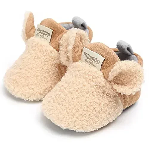 QWZban Baby Booties Infant Newborn Boys Girls Slippers Warm Crib Sock Shoes Indoor First Walkers Prewalker 