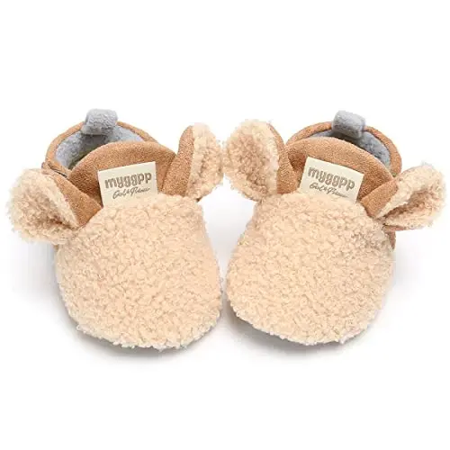 QWZban Baby Booties Infant Newborn Boys Girls Slippers Warm Crib Sock Shoes Indoor First Walkers Prewalker - 4