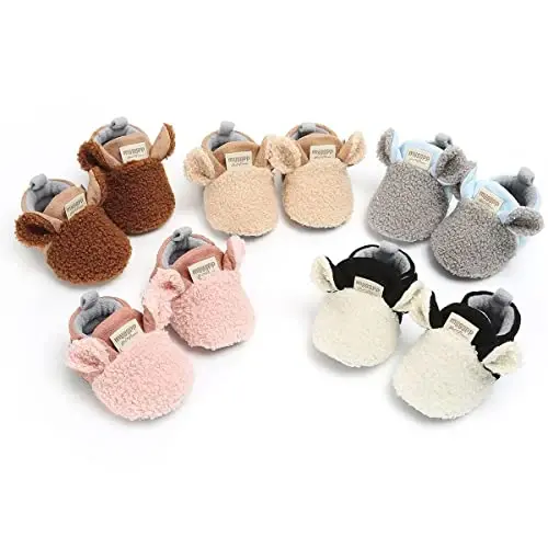 QWZban Baby Booties Infant Newborn Boys Girls Slippers Warm Crib Sock Shoes Indoor First Walkers Prewalker 