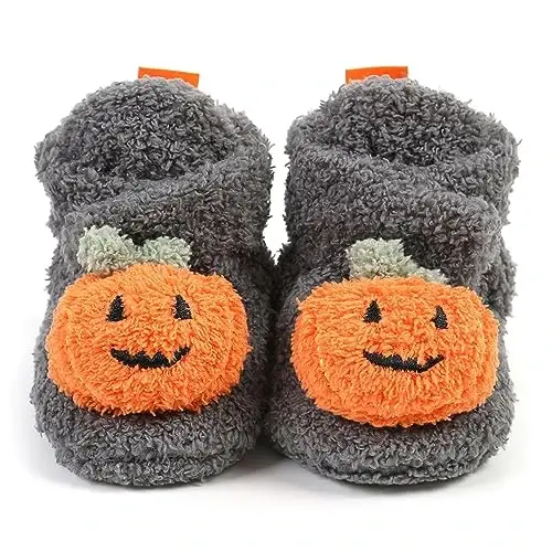 QWZban Baby Booties Infant Newborn Boys Girls Slippers Warm Crib Sock Shoes Indoor First Walkers Prewalker - 1