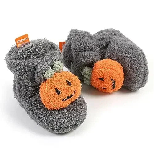 QWZban Baby Booties Infant Newborn Boys Girls Slippers Warm Crib Sock Shoes Indoor First Walkers Prewalker - 4
