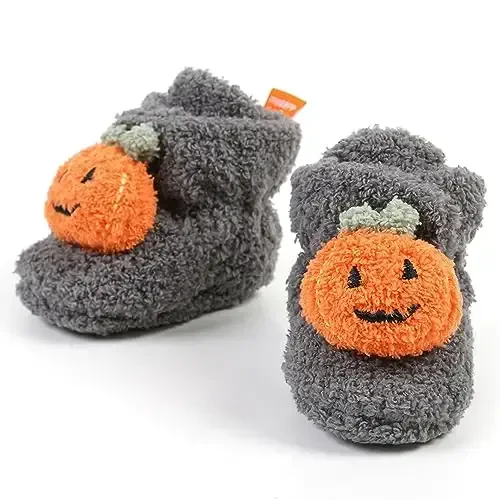 QWZban Baby Booties Infant Newborn Boys Girls Slippers Warm Crib Sock Shoes Indoor First Walkers Prewalker - 5