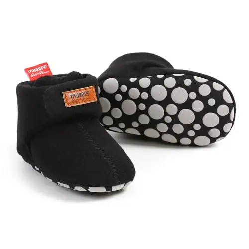 QWZban Baby Booties Infant Newborn Boys Girls Slippers Warm Crib Sock Shoes Indoor First Walkers Prewalker - 1