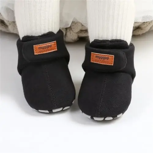QWZban Baby Booties Infant Newborn Boys Girls Slippers Warm Crib Sock Shoes Indoor First Walkers Prewalker - QWZBAN (1)