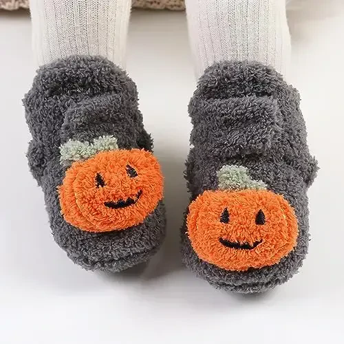 QWZban Baby Booties Infant Newborn Boys Girls Slippers Warm Crib Sock Shoes Indoor First Walkers Prewalker - 2