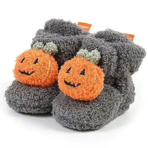 QWZban Baby Booties Infant Newborn Boys Girls Slippers Warm Crib Sock Shoes Indoor First Walkers Prewalker - 3