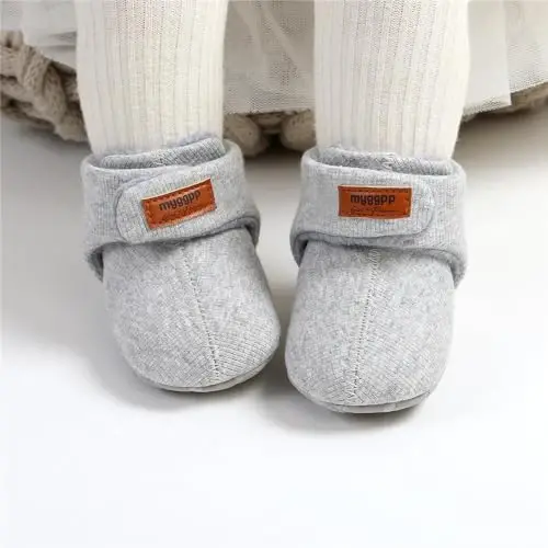 QWZban Baby Booties Infant Newborn Boys Girls Slippers Warm Crib Sock Shoes Indoor First Walkers Prewalker - 2