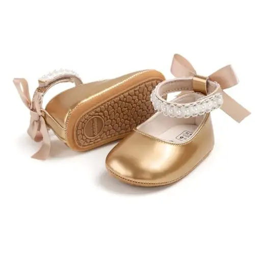 QWZban Chaqaloq Poyafzallari Mary Jane Flats Siygʻanmaydigan Yumshoq Taglikli Goʻdaklar va Kichkintoylar Uchun Krossovkalar Ilk Qadam Poyafzallari Ziyofat Rojdestvo Koʻylak Poyafzallari - 1