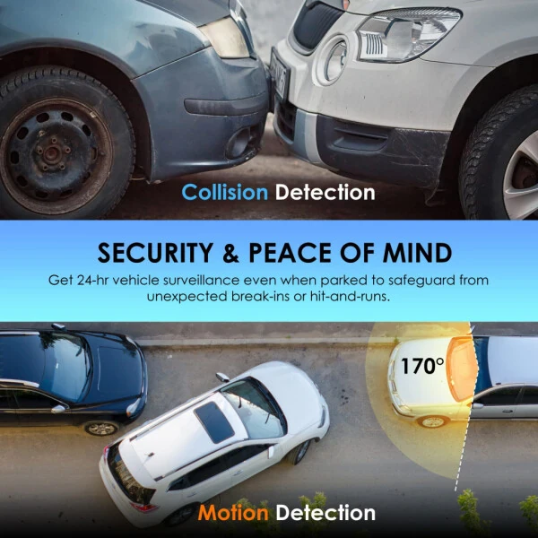 R316-3 Triple Channel Dash Cam - 2.5K Front, Dual 1080p Rear and Cabin Cameras, Wi-Fi, GPS, Parking Monitor, and G-Sensor - 6