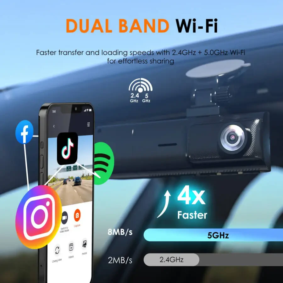 R316-3 Uch kanalli dash kamera - 2,5K Old kamerasi, ikki 1080p Orqa va Salon kamerasi, Wi-Fi, GPS, Parkovka monitori va G-sensori - 1