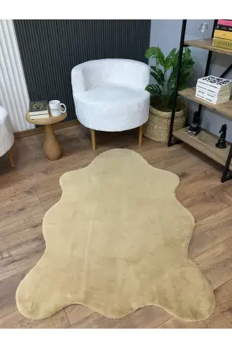 Rabbit Fur Post Plush Ultra Soft Post Puffy Cappuccino-Cappuccino - 3