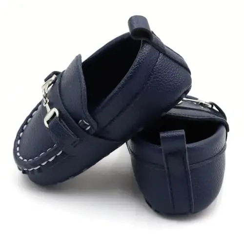 RABEISIR First Walking Shoes for Baby Boys Delightful Solid Color Slip-On Loafers, Lightweight, Non-Slip Flat - 3