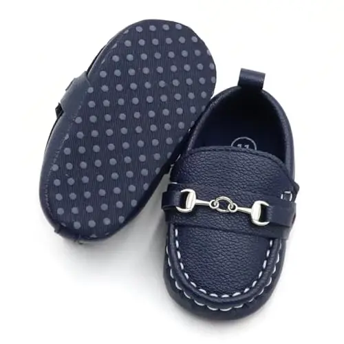 RABEISIR First Walking Shoes for Baby Boys Delightful Solid Color Slip-On Loafers, Lightweight, Non-Slip Flat - 4