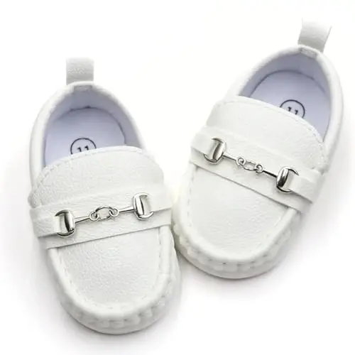 RABEISIR First Walking Shoes for Baby Boys Delightful Solid Color Slip-On Loafers, Lightweight, Non-Slip Flat 