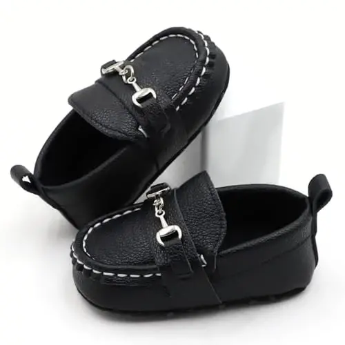 RABEISIR First Walking Shoes for Baby Boys Delightful Solid Color Slip-On Loafers, Lightweight, Non-Slip Flat - RABEISIR (1)