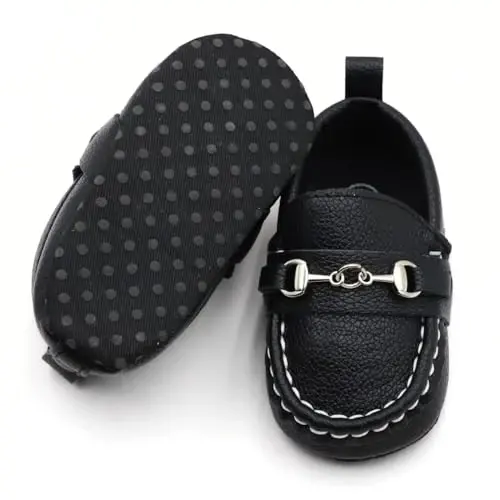 RABEISIR First Walking Shoes for Baby Boys Delightful Solid Color Slip-On Loafers, Lightweight, Non-Slip Flat - 4