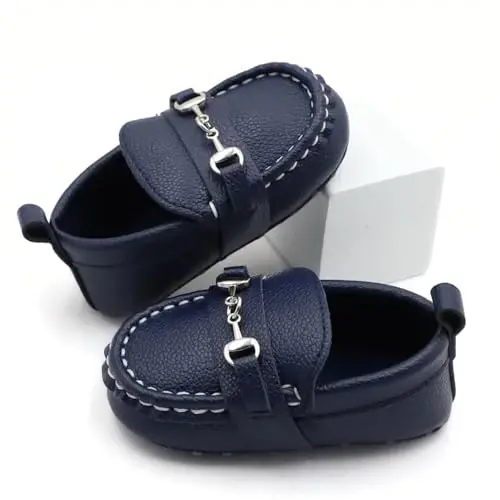 RABEISIR First Walking Shoes for Baby Boys Delightful Solid Color Slip-On Loafers, Lightweight, Non-Slip Flat - RABEISIR (1)
