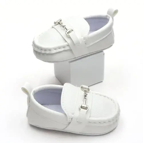 RABEISIR First Walking Shoes for Baby Boys Delightful Solid Color Slip-On Loafers, Lightweight, Non-Slip Flat - 6