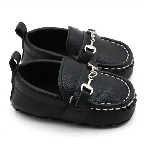 RABEISIR First Walking Shoes for Baby Boys Delightful Solid Color Slip-On Loafers, Lightweight, Non-Slip Flat - 5