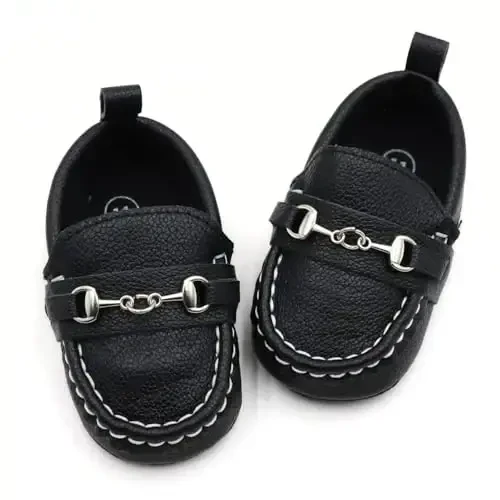 RABEISIR First Walking Shoes for Baby Boys Delightful Solid Color Slip-On Loafers, Lightweight, Non-Slip Flat - 1
