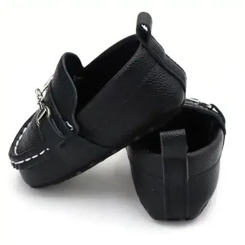 RABEISIR First Walking Shoes for Baby Boys Delightful Solid Color Slip-On Loafers, Lightweight, Non-Slip Flat - 3