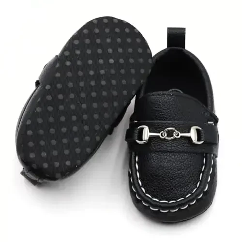 RABEISIR First Walking Shoes for Baby Boys Delightful Solid Color Slip-On Loafers, Lightweight, Non-Slip Flat - 4