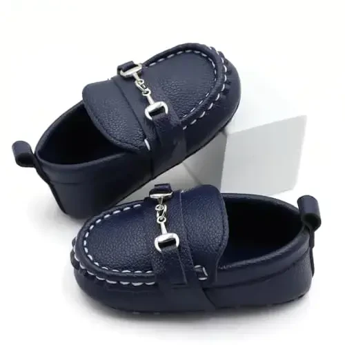 RABEISIR First Walking Shoes for Baby Boys Delightful Solid Color Slip-On Loafers, Lightweight, Non-Slip Flat - RABEISIR (1)