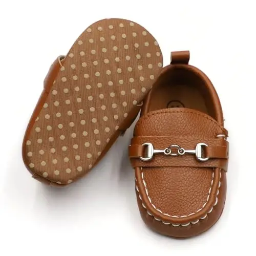 RABEISIR First Walking Shoes for Baby Boys Delightful Solid Color Slip-On Loafers, Lightweight, Non-Slip Flat - 4
