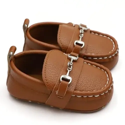 RABEISIR First Walking Shoes for Baby Boys Delightful Solid Color Slip-On Loafers, Lightweight, Non-Slip Flat - 5