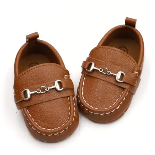 RABEISIR First Walking Shoes for Baby Boys Delightful Solid Color Slip-On Loafers, Lightweight, Non-Slip Flat 