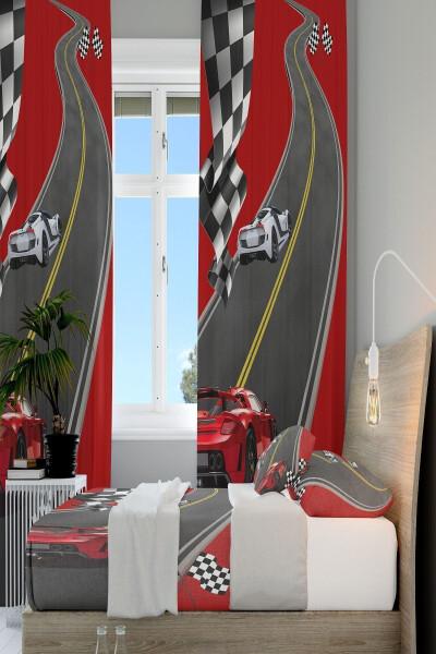 Racing Car Children's Room Blackout Curtain 2 Panels Tla-194 - 3