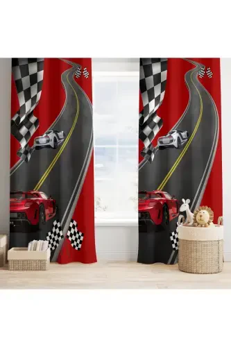 Racing Car Children's Room Blackout Curtain 2 Panels Tla-194 - 3