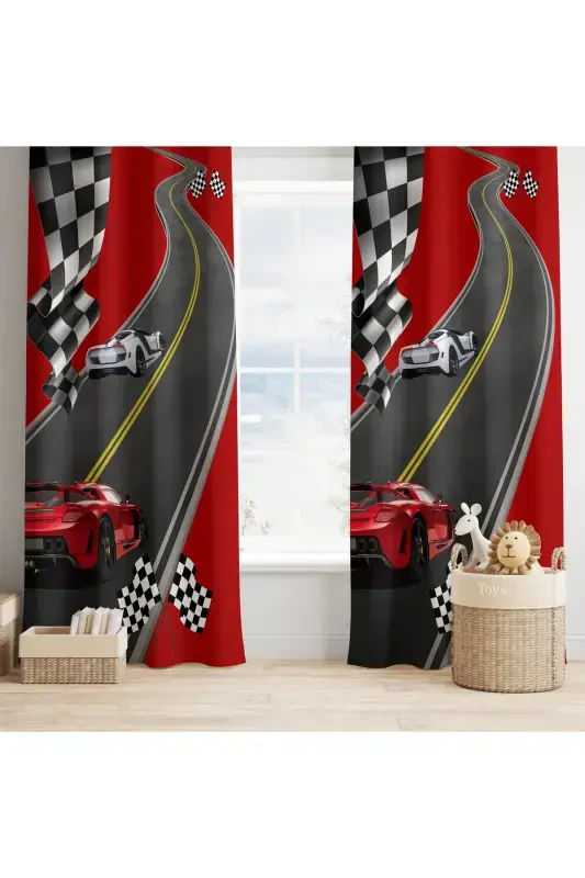 Racing Car Children's Room Blackout Curtain 2 Panels Tla-194 - 3