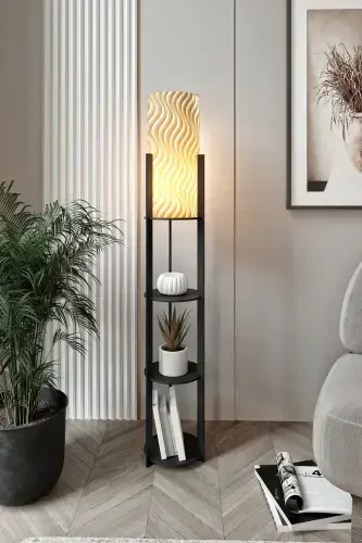 RADIANTE YUVARLAK RAFLI LAMBADER MADRAN CEVİZ-MILKSHAKE KREM - MESSER (1)