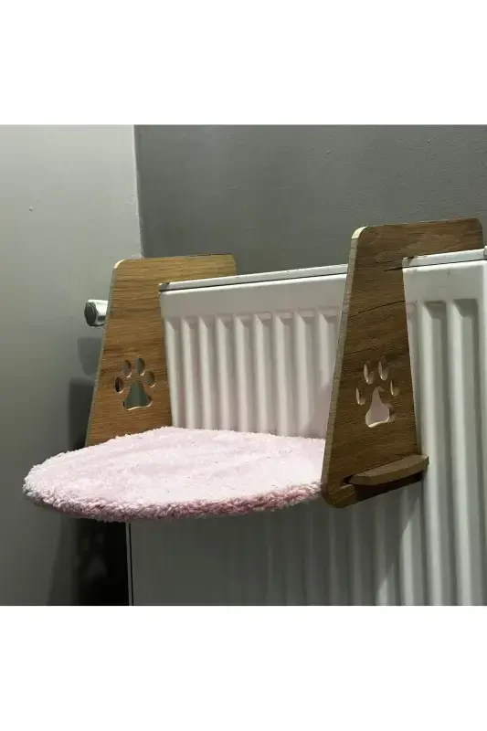 Radiator Bed Radiator Bed Cat Plush Radiator Bed (Easy Assembly Snap-On System)-POWDER PINK - 1