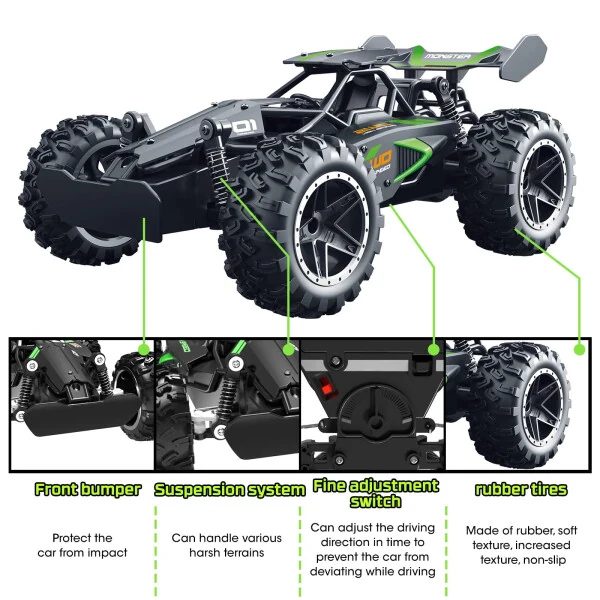 Радиоуправляемая машинка LOHEER, 1:18, высокая скорость, >20 км/ч, подарок для мальчиков и девочек. - 5