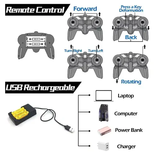 Радиоуправляемые машинки, трансформирующиеся роботы-машинки, радиоуправляемые машинки для детей, подарки для мальчиков 6 7 8 9 10 11 лет - 7
