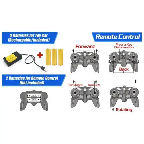 Радиоуправляемые машинки, трансформирующиеся роботы-машинки, радиоуправляемые машинки для детей, подарки для мальчиков 6 7 8 9 10 11 лет - 8