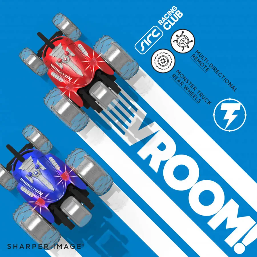 Радиоуправляемый автомобиль Sharper Image® Thunder Tumbler со светодиодной подсветкой и вращением на 360°, от 6 лет, красный - 8