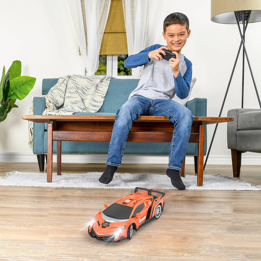 Радиоуправляемый Lamborghini Growsly 1/18, спортивная гоночная модель RC для детей 4-12 лет, оранжевый цвет, с перезаряжаемыми батареями. - 1